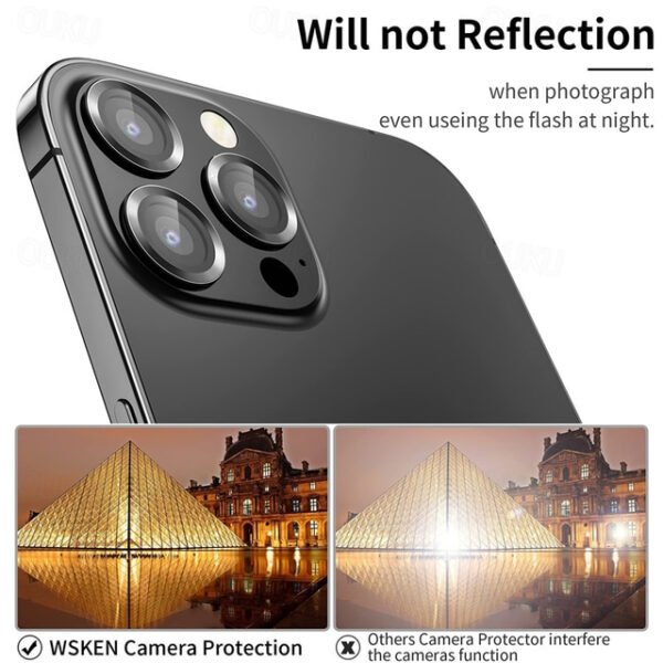 1 Set Camera Lens Protector For Apple iPhone 16 iPhone 15 Pro Max Plus iPhone 14 Pro Max iPhone 13 iPhone 12 Aluminum alloy Anti-Fingerprint Diamond G