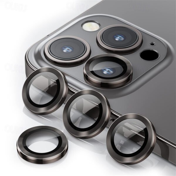 1 Set Camera Lens Protector For Apple iPhone 16 iPhone 15 Pro Max Plus iPhone 14 Pro Max iPhone 13 iPhone 12 Aluminum alloy Anti-Fingerprint Diamond G