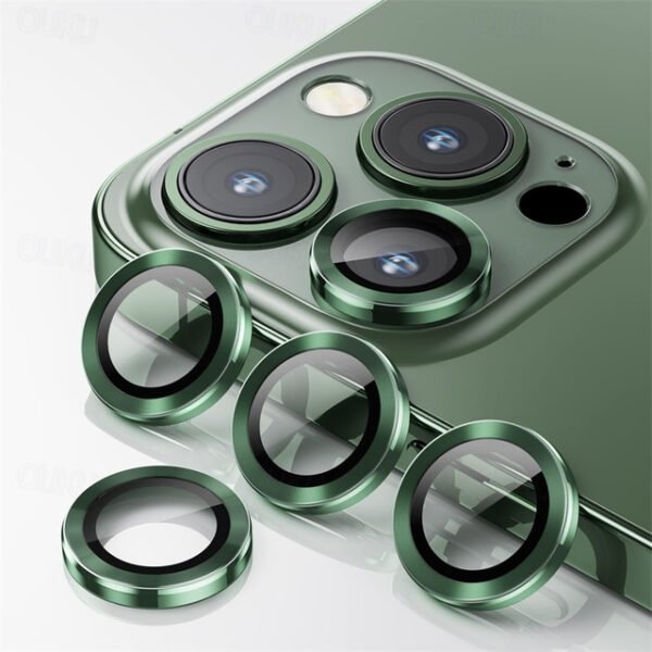 1 Set Camera Lens Protector For Apple iPhone 16 iPhone 15 Pro Max Plus iPhone 14 Pro Max iPhone 13 iPhone 12 Aluminum alloy Anti-Fingerprint Diamond G